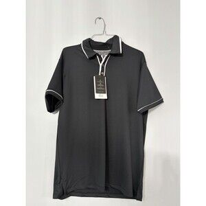 Cactus Man Zip Short Sleeve Polo Color Black Relax Fit Size M Men's